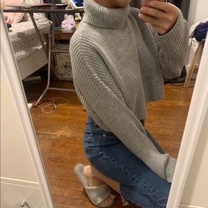 Missguided gray long sleeve turtle neck top